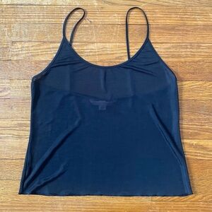 STRETCHY BLACK MESH CAMI TANK TOP